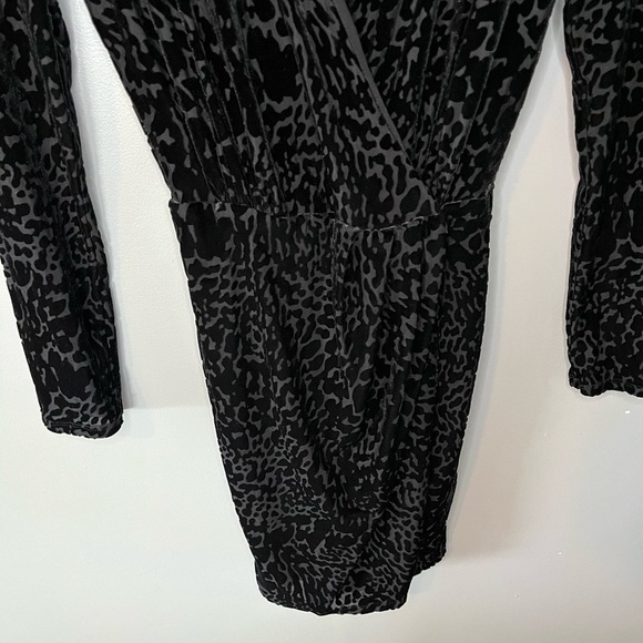 NWT ALLSAINTS Laney Devore Dress in Black - Velour Leopard - Picture 5 of 10